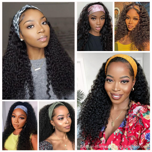 Wholesale Glueless Headband Wig Human Hair For Black Women,Remy Human Hair Headband Wig,Headband Water Wave Human Hair Wig